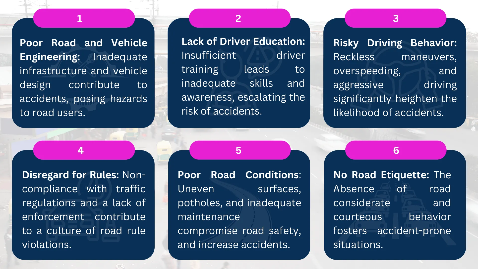 Causes of Road Accidents in India